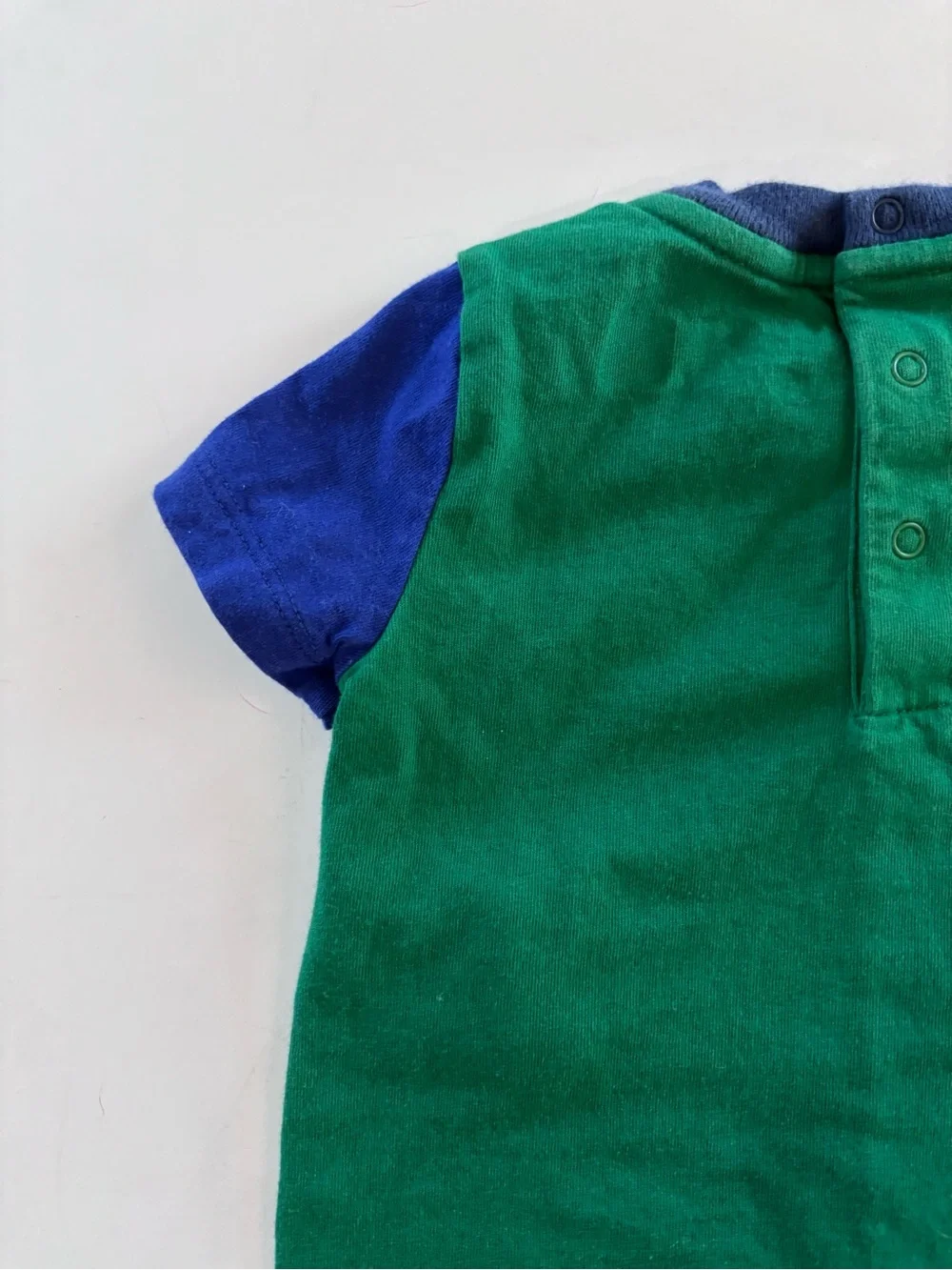 RALPH LAUREN Colorblock Shortall  Onesie Orange Blue White Green Size 9 Months
